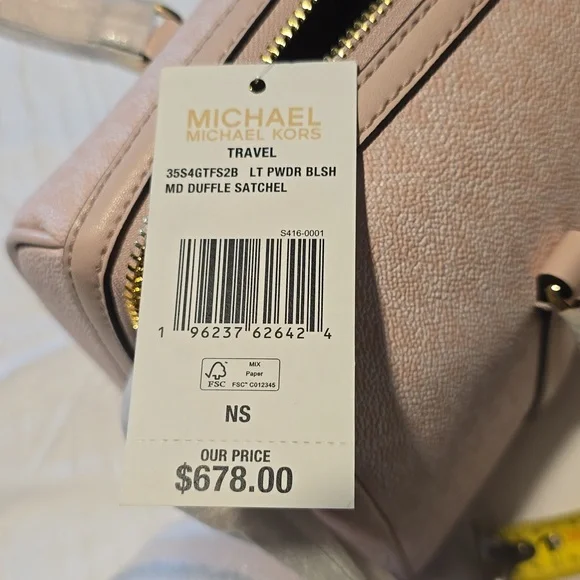 NWT Michael Kors light powder blush Medium Duffle bag purse satchel  💗 MK - Picture 9 of 9